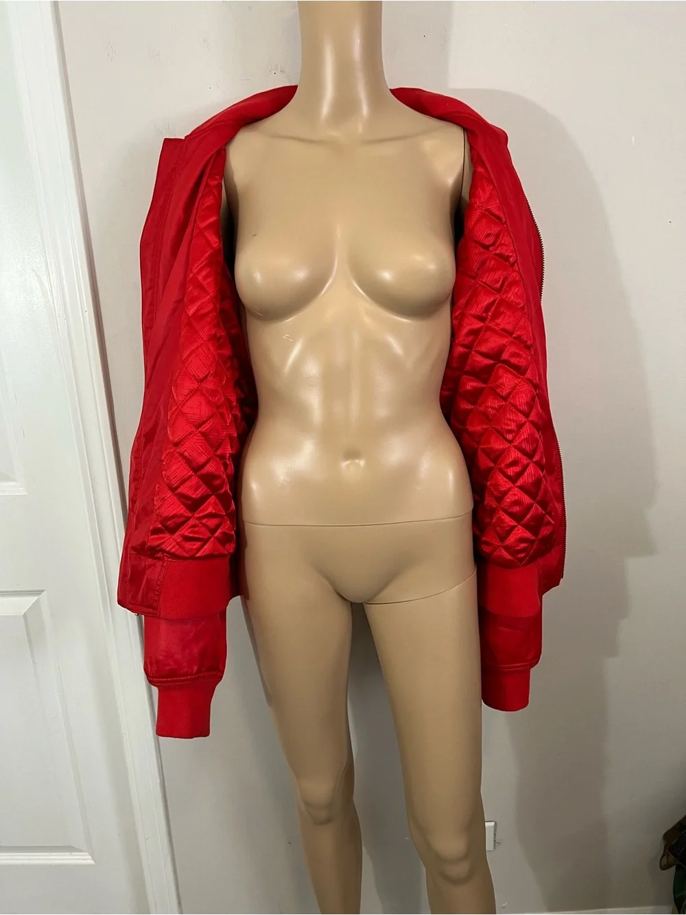 Jordan x Just Don Pinnacle Red satin bomber jacket,Medium